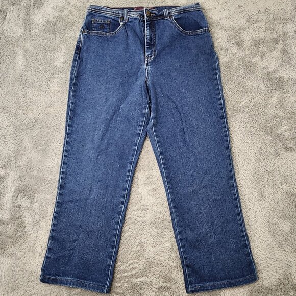 Gloria Vanderbilt Jeans Womens 10 Blue Denim Straight Five Pockets - Picture 1 of 15